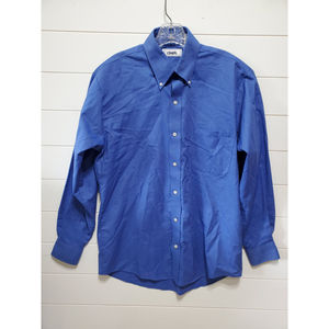 Cintas mens size 15 rg long sleeve buttoned down uniform oxford shirt royal blue